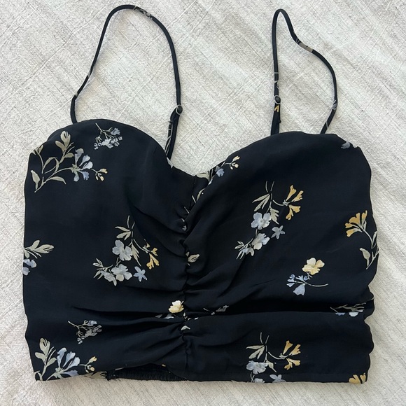 Abercrombie floral crop (“Faux Silk Ruched Cami”) - Picture 1 of 4